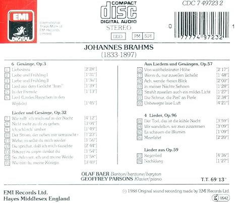 Johannes Brahms - Olaf Bär, Geoffrey Parsons (2)-1