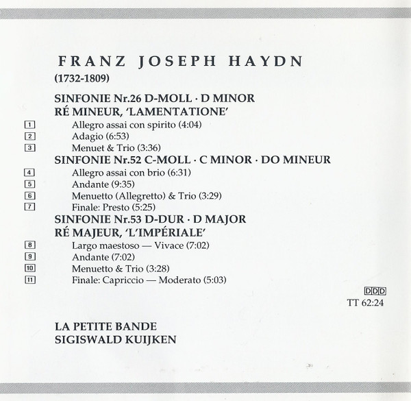 Joseph Haydn - La Petite Bande, Sigiswald Kuijken-1