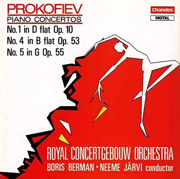 Sergei Prokofiev, Concertgebouworkest, Boris Berman, Neeme Järvi – Piano Concertos No. 1 In D Flat Op. 10; No 4 In B Flat Op. 53; No. 5 In G Op. 55 (CD) (Mint (M)) Sergei Prokofiev, Concertgebouworkest, Boris Berman, Neeme Järvi – Piano Concertos No. 1 In D Flat Op. 10; No 4 In B Flat Op. 53; No. 5 In G Op. 55 (CD) (Mint (M))