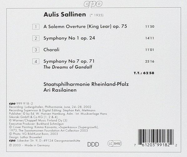 Aulis Sallinen - Staatsphilharmonie Rheinland-Pfalz, Ari Rasilainen-1