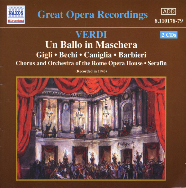 Giuseppe Verdi – Coro Del Teatro Dell’Opera Di Roma And Orchestra Del Teatro Dell’Opera Di Roma, Beniamino Gigli, Gino Bechi, Maria Caniglia, Fedora Barbieri, Tullio Serafin – Un Ballo In Maschera (2xCD) (Mint (M)) Giuseppe Verdi – Coro Del Teatro Dell’Opera Di Roma And Orchestra Del Teatro Dell’Opera Di Roma, Beniamino Gigli, Gino Bechi, Maria Caniglia, Fedora Barbieri, Tullio Serafin – Un Ballo In Maschera (2xCD) (Mint (M))