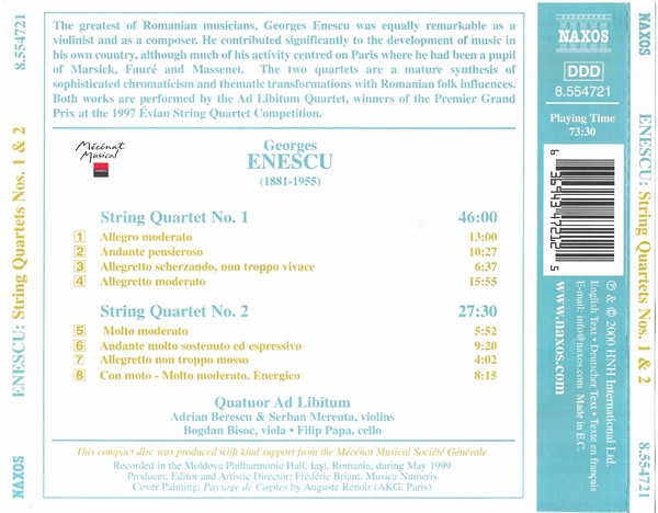 George Enescu, Quatuor Ad Libitum-1