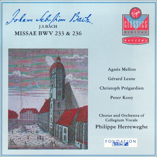 Johann Sebastian Bach – Agnès Mellon, Gérard Lesne, Christoph Prégardien, Peter Kooij, Collegium Vocale, Philippe Herreweghe – Missae BWV 233 & 236 (CD) (Mint (M)) Johann Sebastian Bach – Agnès Mellon, Gérard Lesne, Christoph Prégardien, Peter Kooij, Collegium Vocale, Philippe Herreweghe – Missae BWV 233 & 236 (CD) (Mint (M))