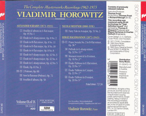 Vladimir Horowitz – Sergei Rachmaninoff, Alexander Scriabin-1