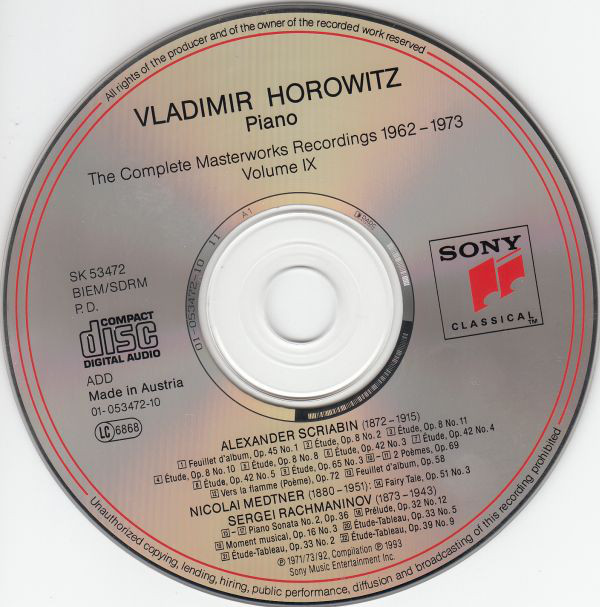 Vladimir Horowitz – Sergei Rachmaninoff, Alexander Scriabin-2