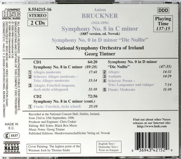 Anton Bruckner - National Symphony Orchestra Of Ireland, Georg Tintner-1