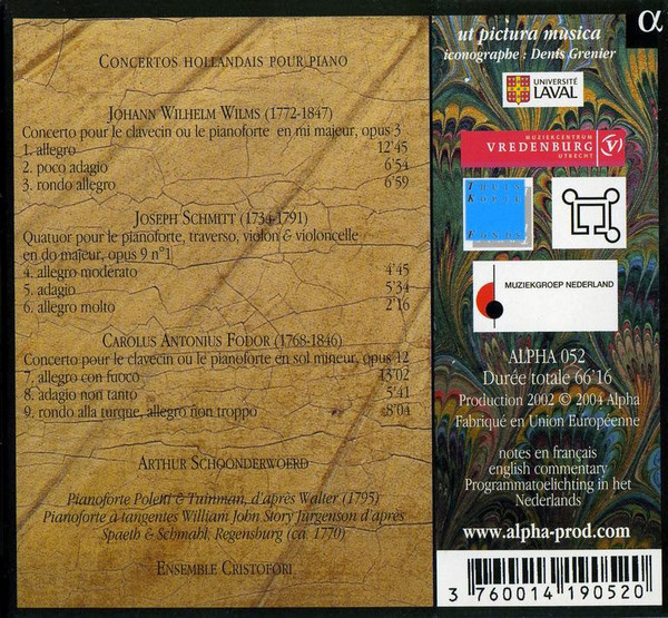 Carel Anton Fodor / Joseph Schmitt / Johann Wilhelm Wilms - Arthur Schoonderwoerd, Ensemble Cristofori-1