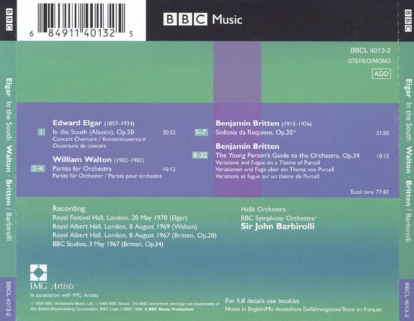 Sir John Barbirolli, Sir Edward Elgar, Sir William Walton, Benjamin Britten-1