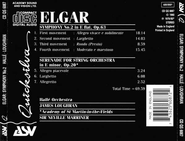 Sir Edward Elgar - Hallé Orchestra, James Loughran, The Academy Of St. Martin-in-the-Fields, Sir Neville Marriner-1