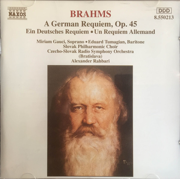 Johannes Brahms – Miriam Gauci • Eduard Tumageanian • Slovak Radio Symphony Orchestra • Alexander Rahbari – A German Requiem, Op. 45 (CD) (Near Mint (NM or M-)) Johannes Brahms – Miriam Gauci • Eduard Tumageanian • Slovak Radio Symphony Orchestra • Alexander Rahbari – A German Requiem, Op. 45 (CD) (Near Mint (NM or M-))