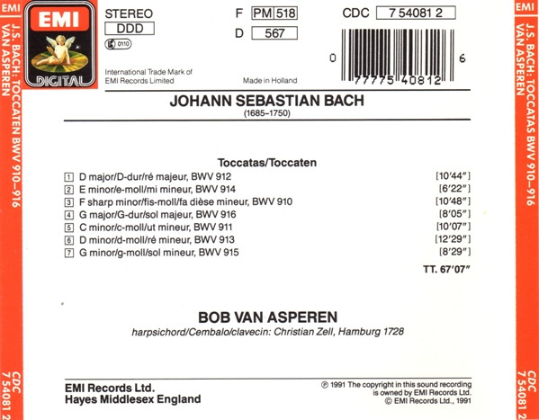 Johann Sebastian Bach, Bob van Asperen-1