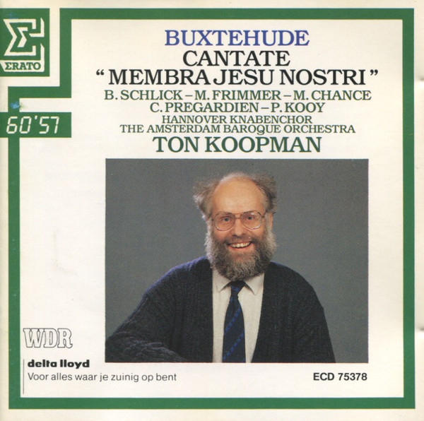 Dieterich Buxtehude, Barbara Schlick, Monika Frimmer, Michael Chance, Christoph Prégardien, Peter Kooij, Knabenchor Hannover, The Amsterdam Baroque Orchestra, Ton Koopman – Cantate “Membra Jesu Nostri” (CD) (Mint (M)) Dieterich Buxtehude, Barbara Schlick, Monika Frimmer, Michael Chance, Christoph Prégardien, Peter Kooij, Knabenchor Hannover, The Amsterdam Baroque Orchestra, Ton Koopman – Cantate “Membra Jesu Nostri” (CD) (Mint (M))