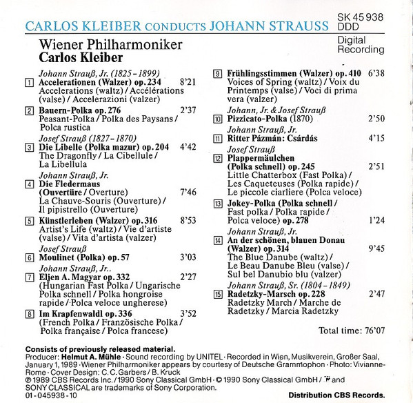 Johann Strauss Jr., Carlos Kleiber, Wiener Philharmoniker-1