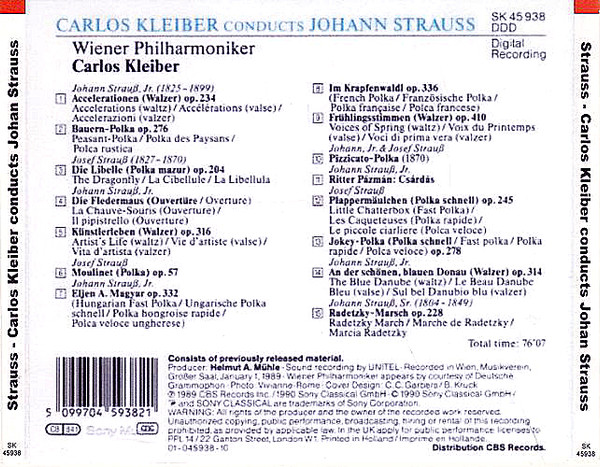 Johann Strauss Jr., Carlos Kleiber, Wiener Philharmoniker-2