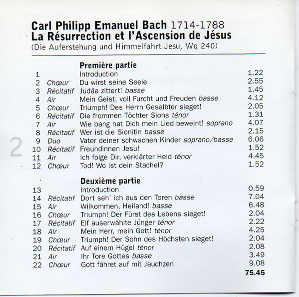 Carl Philipp Emanuel Bach, Hillevi Martinpelto • Christoph Prégardien • Peter Harvey • Collegium Vocale, Orchestra Of The Age Of Enlightenment, Philippe Herreweghe-4
