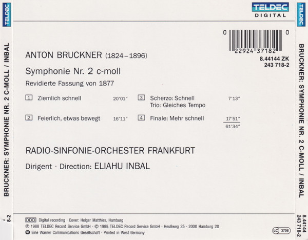 Anton Bruckner - Radio-Sinfonie-Orchester Frankfurt, Eliahu Inbal-1