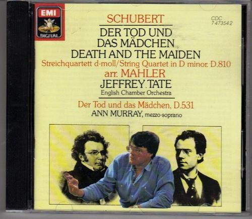 Franz Schubert, Gustav Mahler, Jeffrey Tate, English Chamber Orchestra, Ann Murray – Der Tod Und Das Mädchen Streichquartett D-Moll D.810 / Der Tod Und Das Mädchen, D.531 (CD) (Mint (M)) Franz Schubert, Gustav Mahler, Jeffrey Tate, English Chamber Orchestra, Ann Murray – Der Tod Und Das Mädchen Streichquartett D-Moll D.810 / Der Tod Und Das Mädchen, D.531 (CD) (Mint (M))