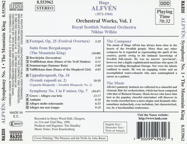 Hugo Alfvén - Royal Scottish National Orchestra, Niklas Willén-1