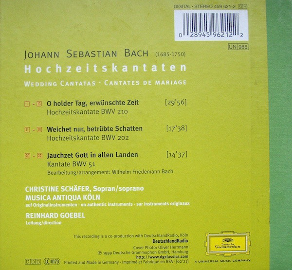Johann Sebastian Bach - Christine Schäfer • Musica Antiqua Köln • Reinhard Goebel-1
