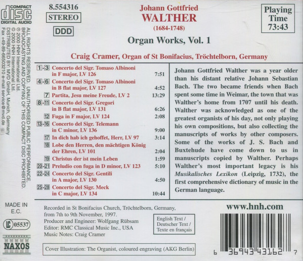 Johann Gottfried Walther, Craig Cramer-1