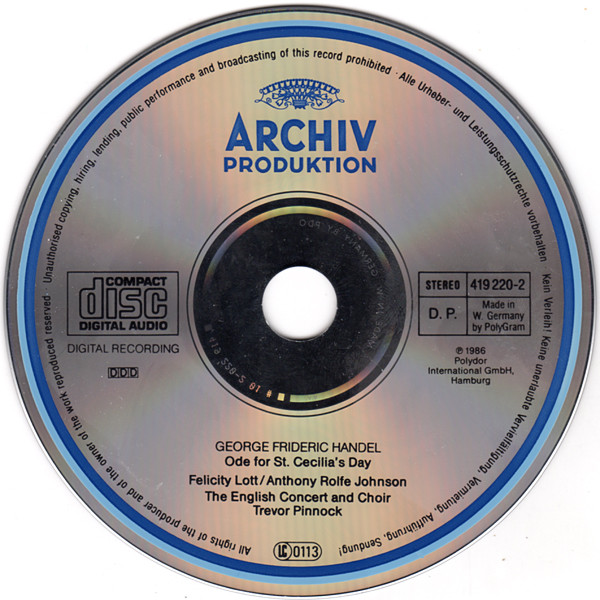 Georg Friedrich Händel - Felicity Lott, Anthony Rolfe Johnson, The English Concert And The English Concert Choir, Trevor Pinnock-2
