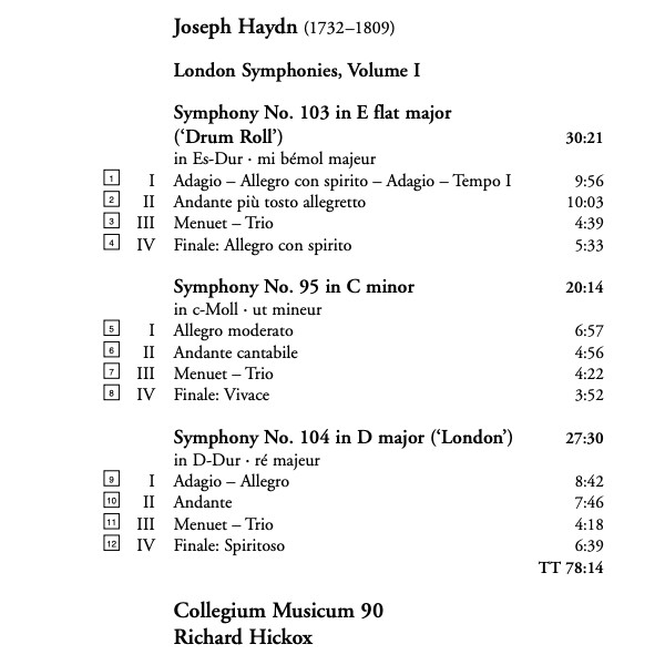 Joseph Haydn, Collegium Musicum 90, Richard Hickox-1