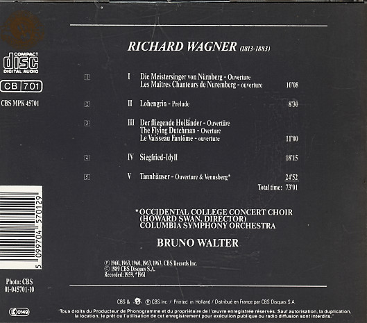 Richard Wagner / Columbia Symphony Orchestra / Bruno Walter-1