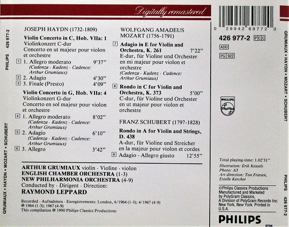 Arthur Grumiaux - Haydn* • Mozart* • Schubert*-1