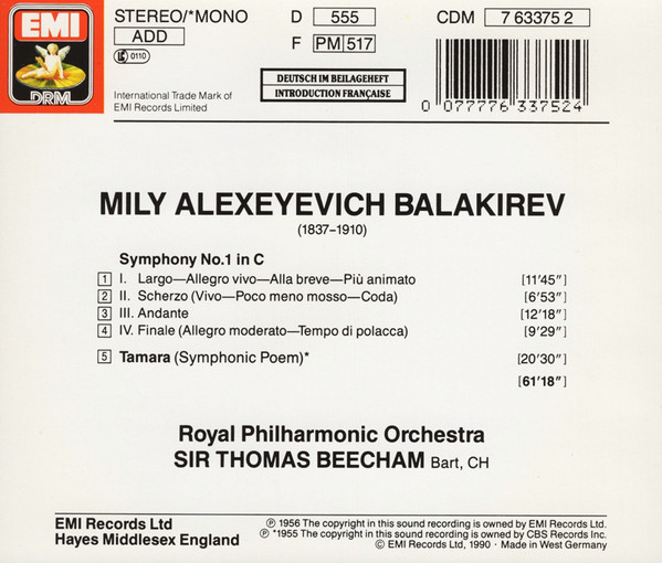 Mily Balakirev, Royal Philharmonic Orchestra, Sir Thomas Beecham-1