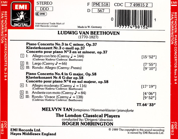 Melvyn Tan, Roger Norrington, Ludwig van Beethoven, London Classical Players-1