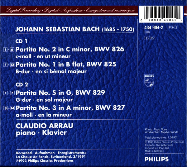 Claudio Arrau, Johann Sebastian Bach-1