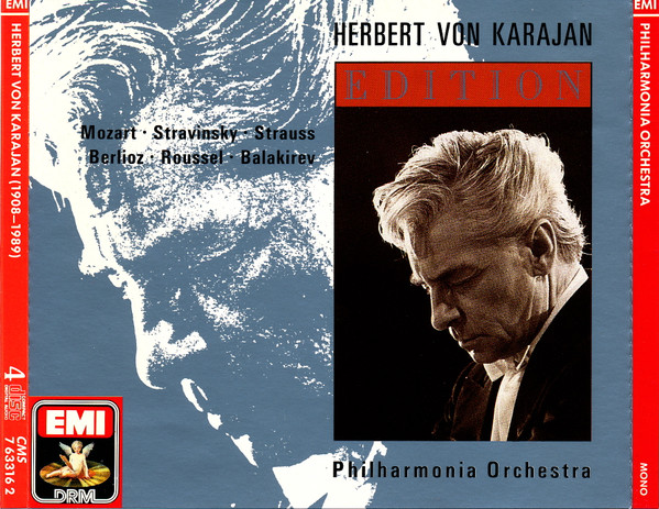 Herbert von Karajan, Philharmonia Orchestra – Mozart · Stravinsky · Strauss · Berlioz · Roussel · Balakirev (4xCD) (Mint (M)) Herbert von Karajan, Philharmonia Orchestra – Mozart · Stravinsky · Strauss · Berlioz · Roussel · Balakirev (4xCD) (Mint (M))