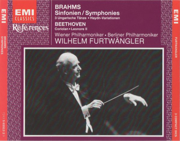 Johannes Brahms, Ludwig van Beethoven, Wiener Philharmoniker, Berliner Philharmoniker, Wilhelm Furtwängler – Sinfonien / Symphonies, 3 Ungarische Tänze, Haydn – Variatonen, Coriolan, Leonore II (3xCD) (Mint (M)) Johannes Brahms, Ludwig van Beethoven, Wiener Philharmoniker, Berliner Philharmoniker, Wilhelm Furtwängler – Sinfonien / Symphonies, 3 Ungarische Tänze, Haydn – Variatonen, Coriolan, Leonore II (3xCD) (Mint (M))