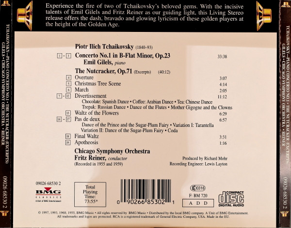 Pyotr Ilyich Tchaikovsky, Emil Gilels, Fritz Reiner, Chicago Symphony Orchestra-1