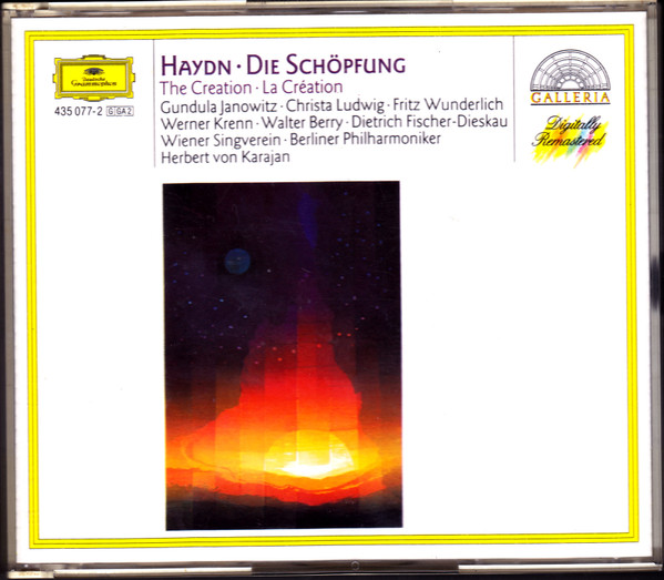 Joseph Haydn – Gundula Janowitz · Christa Ludwig · Fritz Wunderlich · Werner Krenn · Walter Berry · Dietrich Fischer-Dieskau · Wiener Singverein · Berliner Philharmoniker · Herbert von Karajan – Die Schöpfung = The Creation (2xCD) (Mint (M)) Joseph Haydn – Gundula Janowitz · Christa Ludwig · Fritz Wunderlich · Werner Krenn · Walter Berry · Dietrich Fischer-Dieskau · Wiener Singverein · Berliner Philharmoniker · Herbert von Karajan – Die Schöpfung = The Creation (2xCD) (Mint (M))