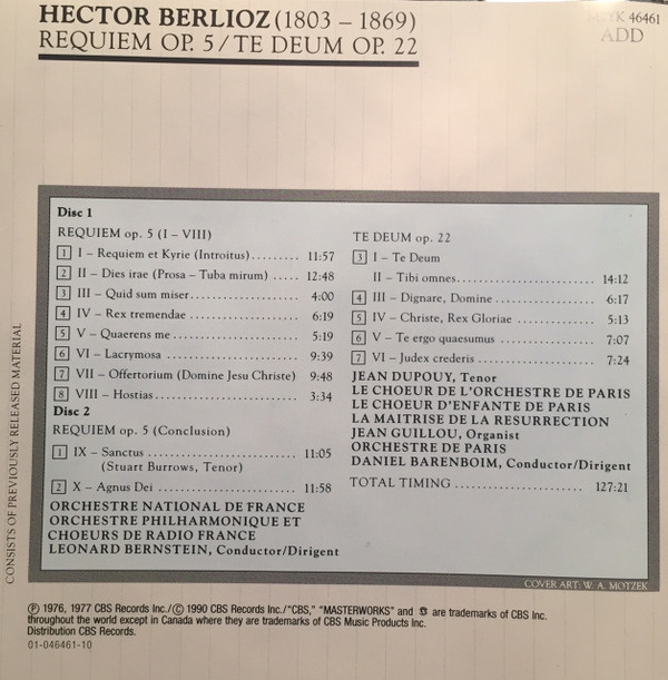 Hector Berlioz - Orchestre National De France, Orchestre Philharmonique De Radio France Et Chœur de Radio France, Leonard Bernstein, Orchestre De Paris, Daniel Barenboim-1