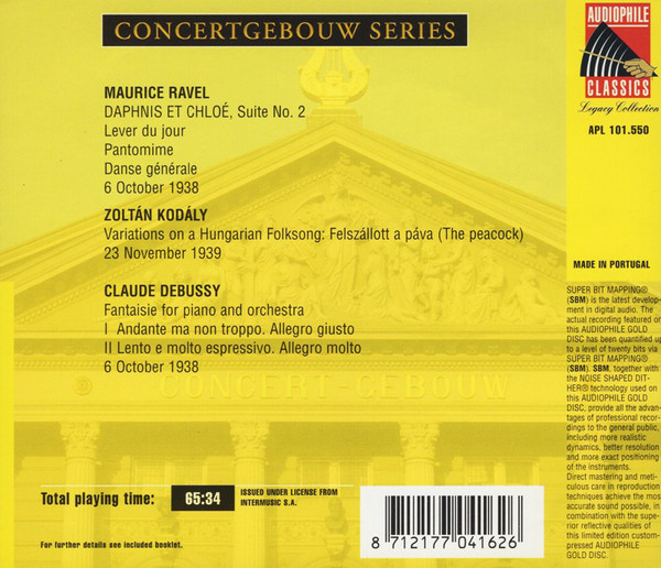 Maurice Ravel, Zoltán Kodály, Claude Debussy, Walter Gieseking, Concertgebouworkest, Willem Mengelberg-1