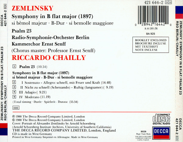 Alexander Von Zemlinsky / Radio-Symphonie-Orchester Berlin / Riccardo Chailly-1