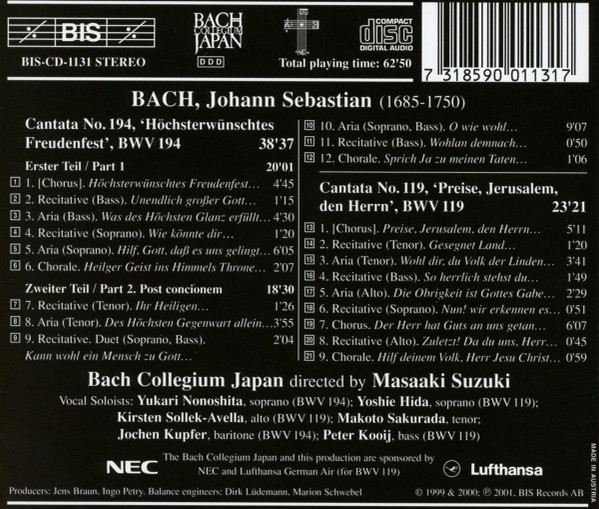 Johann Sebastian Bach, Bach Collegium Japan, Masaaki Suzuki-1