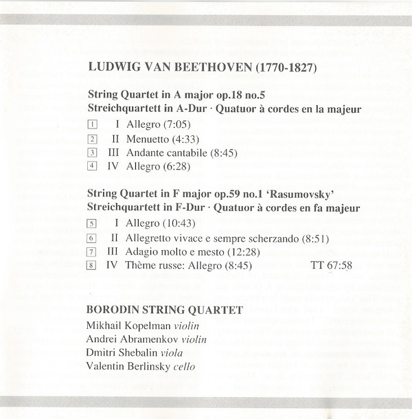 Ludwig van Beethoven, Borodin String Quartet-3