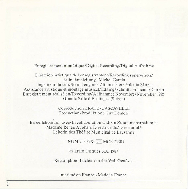 Henry Purcell, Teresa Berganza, Per-Arne Wahlgren — Danielle Borst, Choeur Du Theatre Municipal De Lausanne & Ensemble Instrumental De Lausanne, Michel Corboz-1