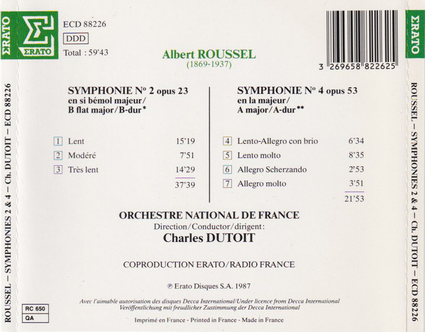 Albert Roussel, Orchestre National De France, Charles Dutoit-2